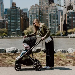 Kids Cybex Gazelle S Stroller - Taupe Frame with Moon Black Seat