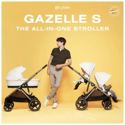 Kids Cybex Gazelle S Stroller - Taupe Frame with Moon Black Seat