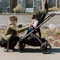 Kids Cybex Gazelle S Stroller - Taupe Frame with Moon Black Seat