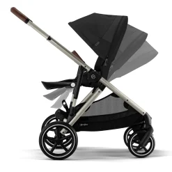 Kids Cybex Gazelle S Stroller - Taupe Frame with Moon Black Seat