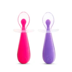 Kids Munchkin Breastfeeding|Tableware>Gentle Scoop Silicone Training Spoons (2) - Pink
