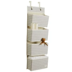 3 Sprouts Storage>Gingham Beige Door Organizer