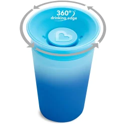 Kids Munchkin Tableware|Plates & Placemats>Glass 360 9oz - Blue Magic