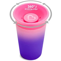 Kids Munchkin Glass 360 9oz - Pink Magic