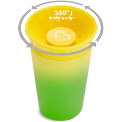 Kids Munchkin Tableware|Plates & Placemats>Glass 360 9oz - Yellow Magic