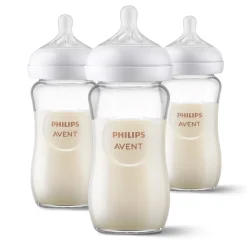 Philips Avent Glass Natural (3) Baby Bottle 8oz
