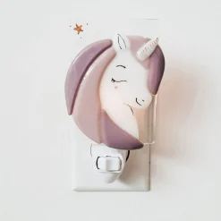 Kids Veille sur Toi Decorative Objects|Nightlights>Glass Nightlight - Lilac Unicorn