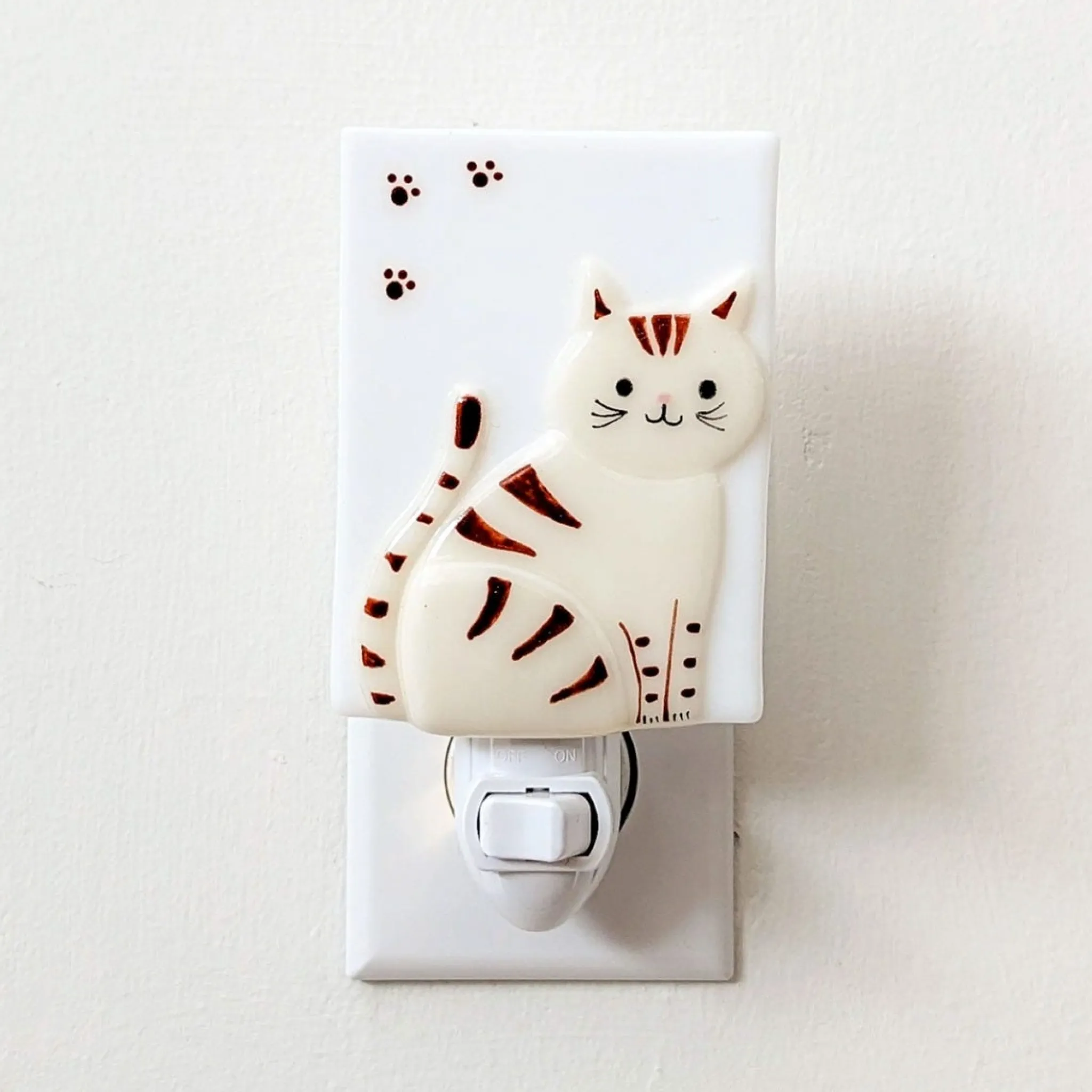 Kids Veille sur Toi Decorative Objects|Nightlights>Glass Nightlight - Sammy the Cat