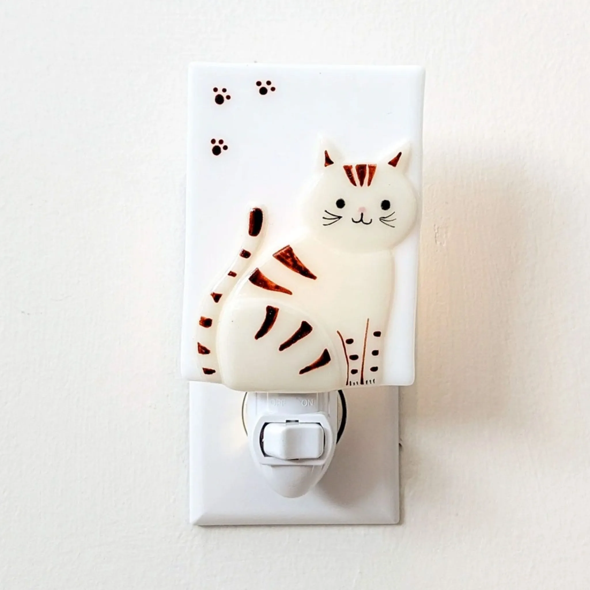 Kids Veille sur Toi Decorative Objects|Nightlights>Glass Nightlight - Sammy the Cat
