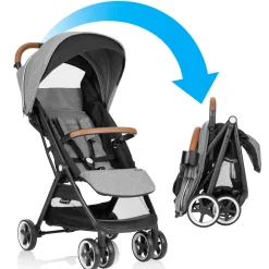 Kids Evenflo Strollers|Strollers & Trailers>GOLD Otto Self-Folding Lightweight Travel Stroller - Moonstone Gray