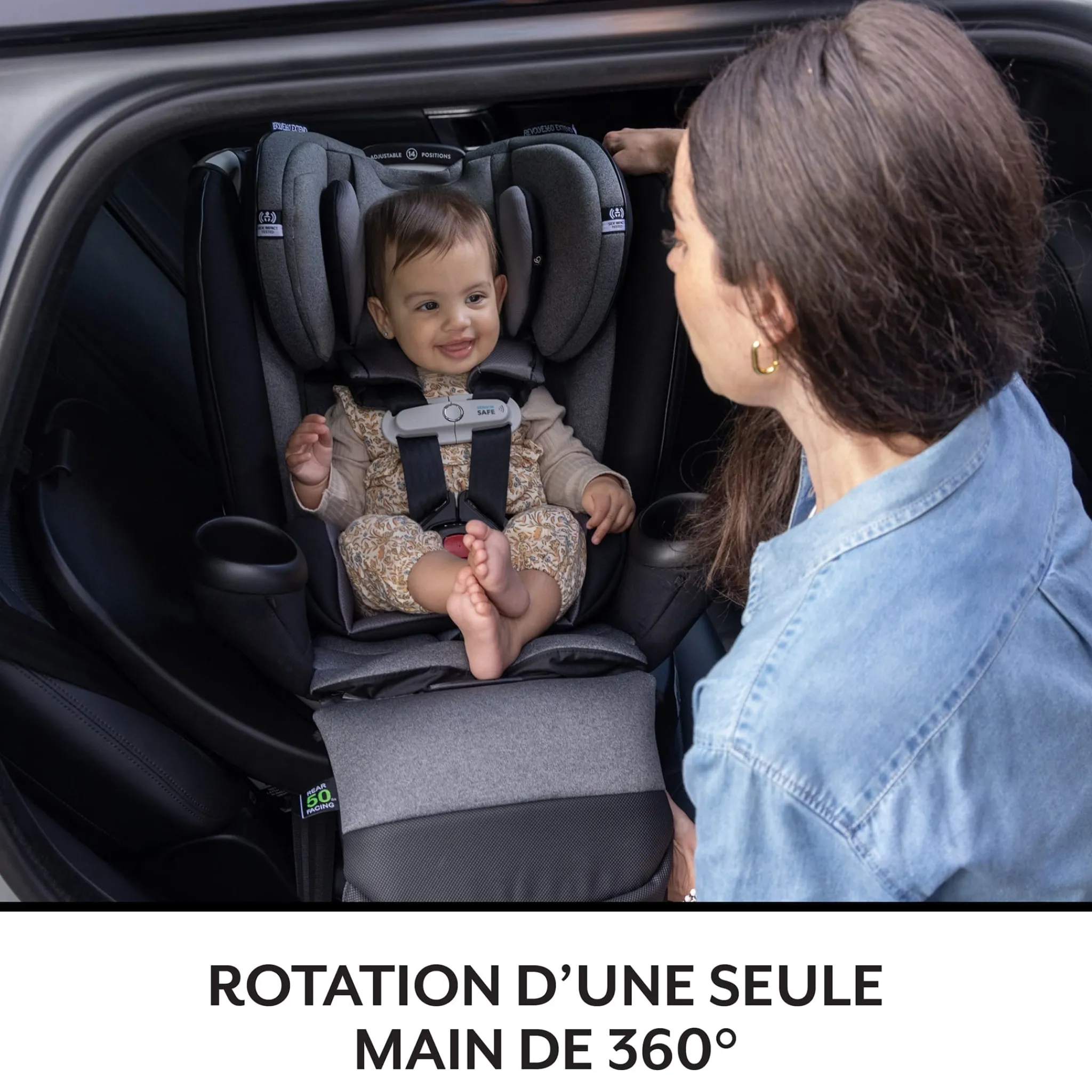 Kids Evenflo Car Seats & Booster Seats|Car Seats>Gold Revolve360 Extend All-in-One Rotational Car Seat with SensorSafe - Moonstone Gray
