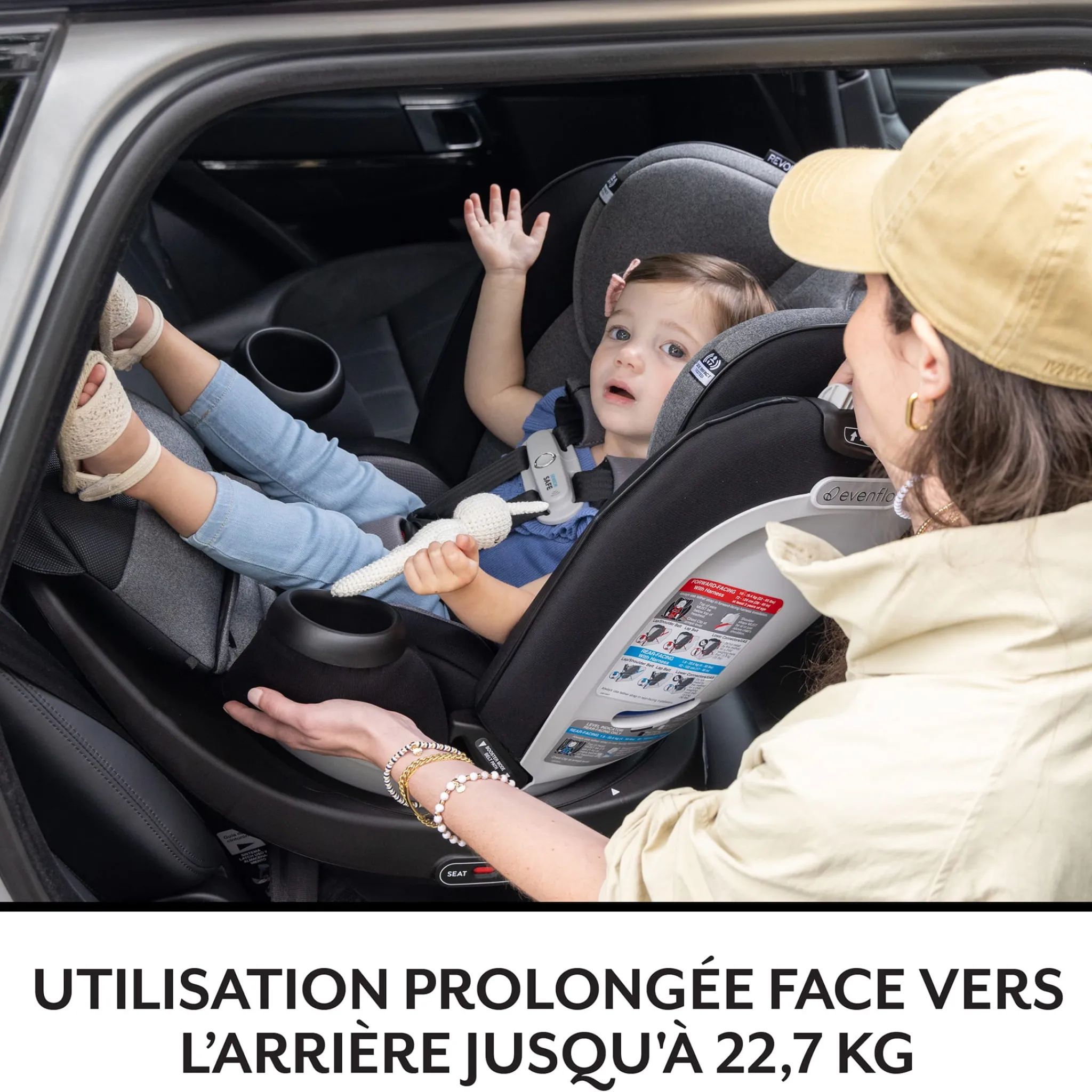 Kids Evenflo Car Seats & Booster Seats|Car Seats>Gold Revolve360 Extend All-in-One Rotational Car Seat with SensorSafe - Moonstone Gray