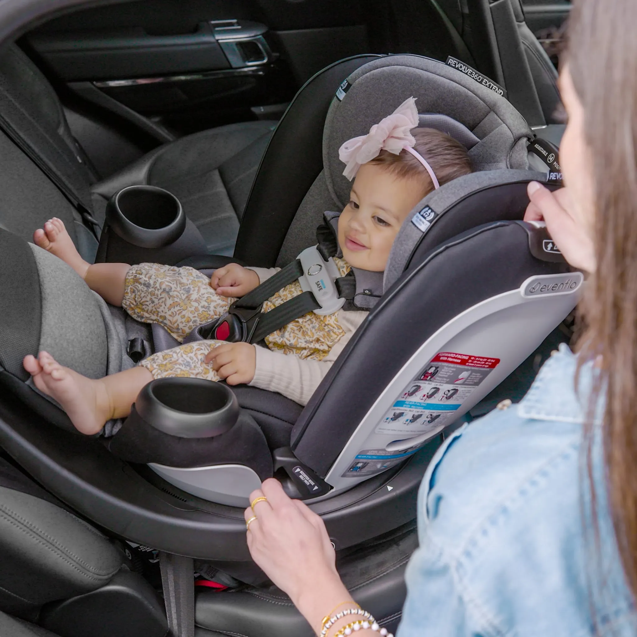 Kids Evenflo Car Seats & Booster Seats|Car Seats>Gold Revolve360 Extend All-in-One Rotational Car Seat with SensorSafe - Moonstone Gray