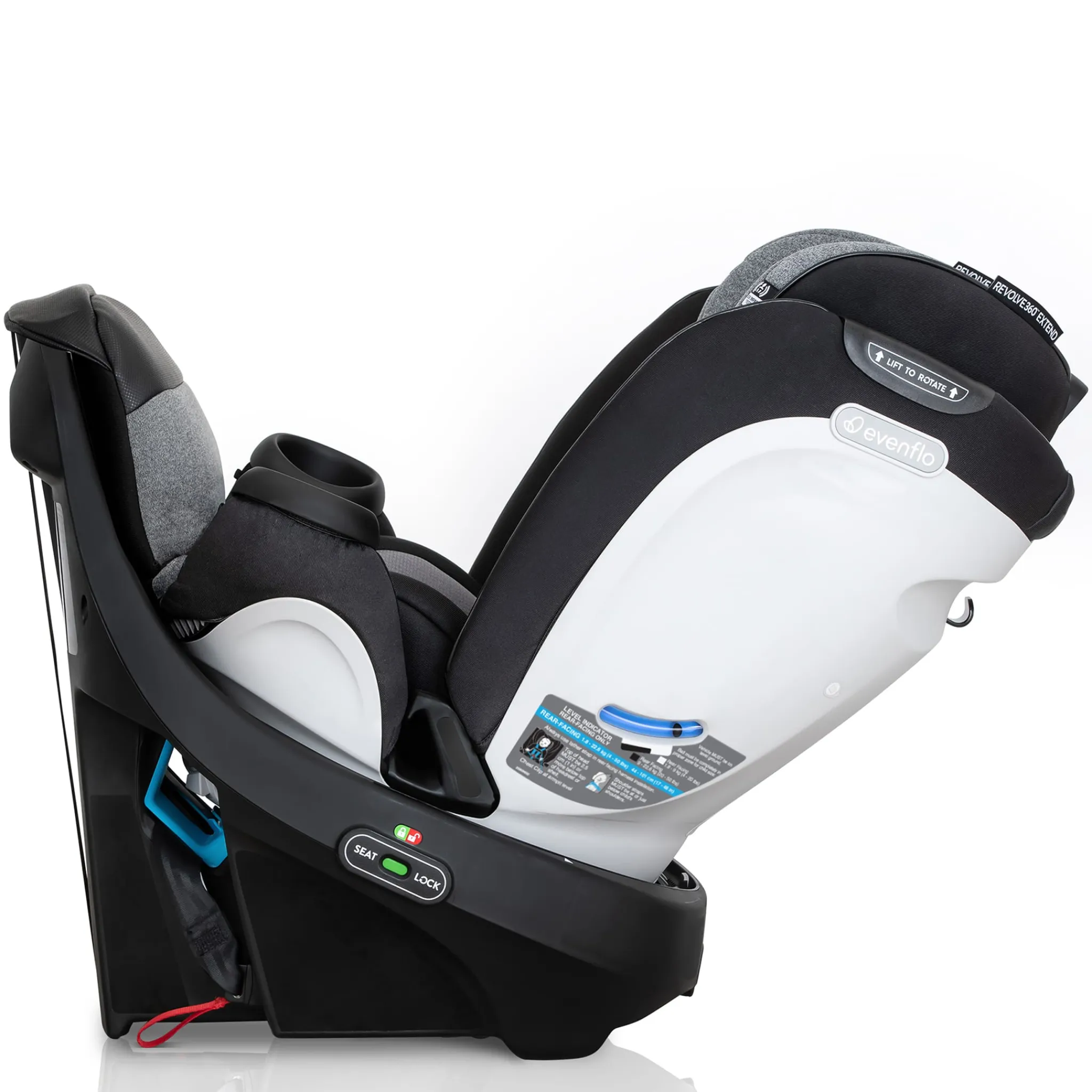 Kids Evenflo Car Seats & Booster Seats|Car Seats>Gold Revolve360 Extend All-in-One Rotational Car Seat with SensorSafe - Moonstone Gray