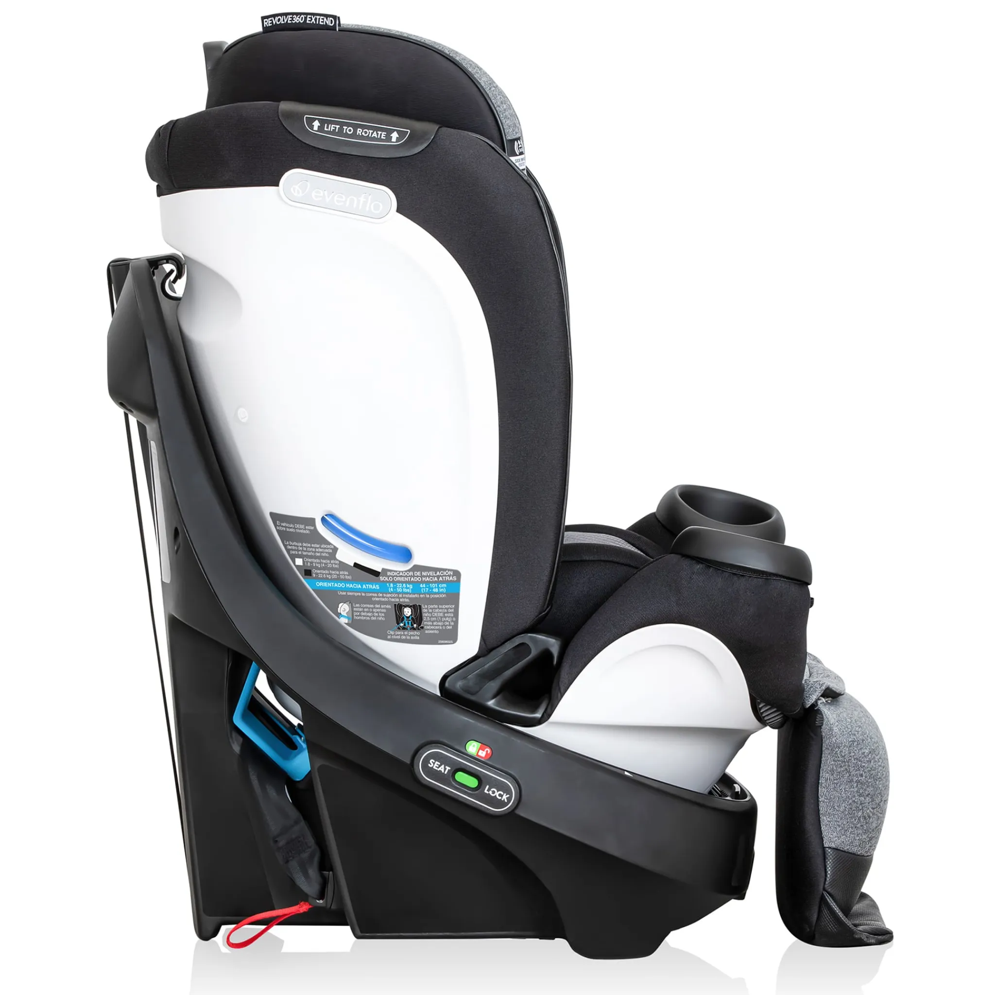 Kids Evenflo Car Seats & Booster Seats|Car Seats>Gold Revolve360 Extend All-in-One Rotational Car Seat with SensorSafe - Moonstone Gray