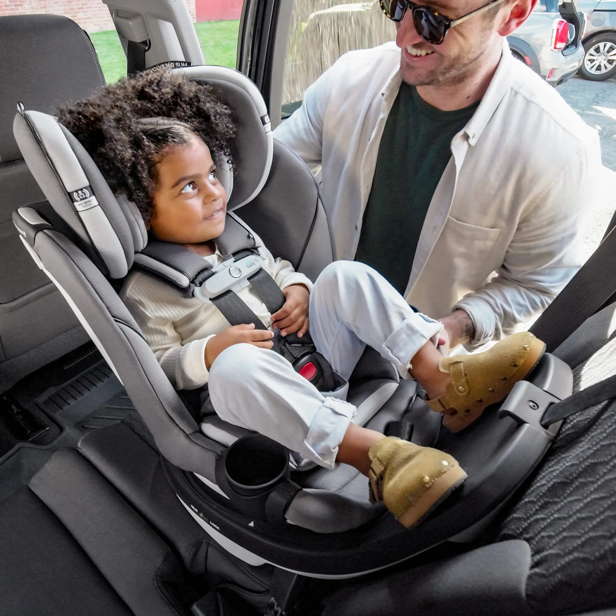 Kids Evenflo Car Seats & Booster Seats|Car Seats>Gold Revolve360 Slim 2-in-1 Rotational Car Seat with SensorSafe - Pearl Gray