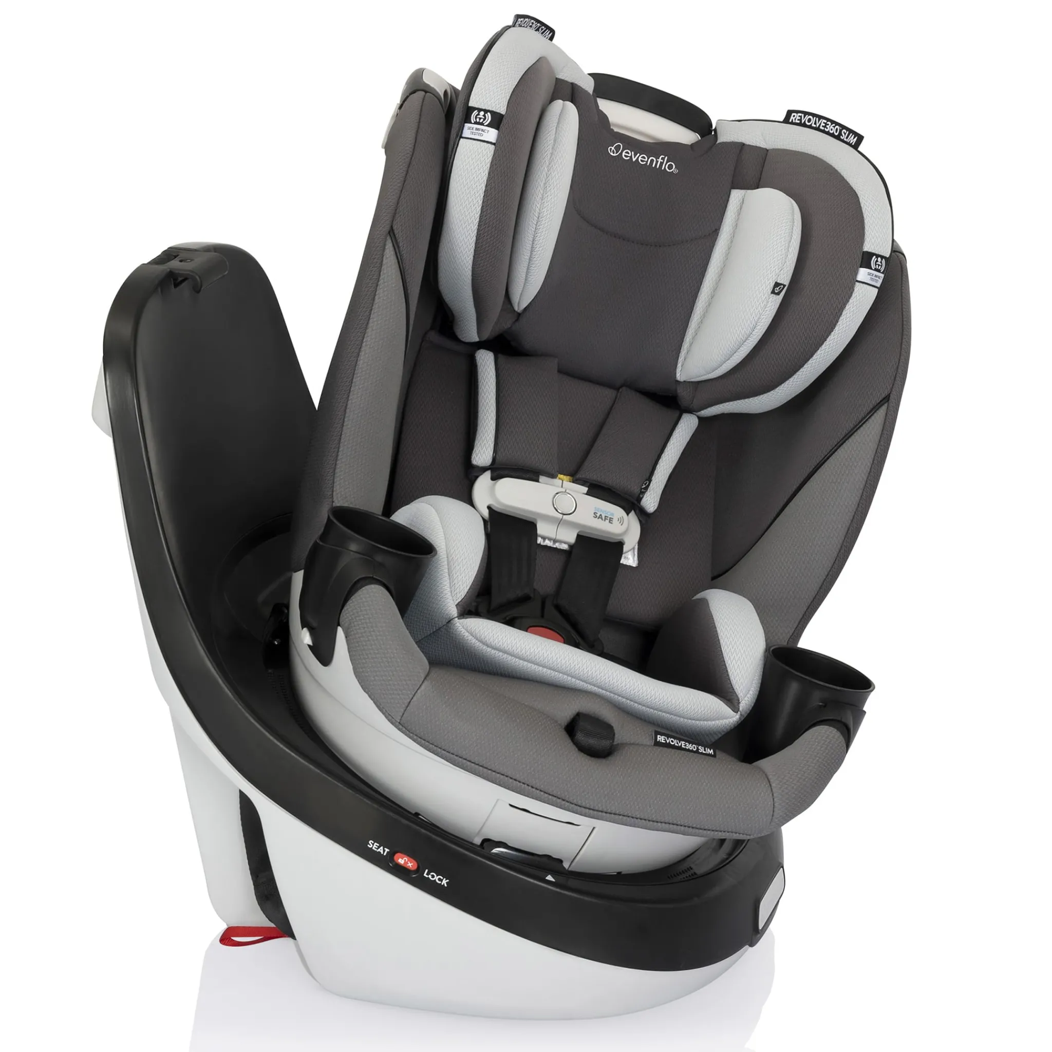 Kids Evenflo Car Seats & Booster Seats|Car Seats>Gold Revolve360 Slim 2-in-1 Rotational Car Seat with SensorSafe - Pearl Gray