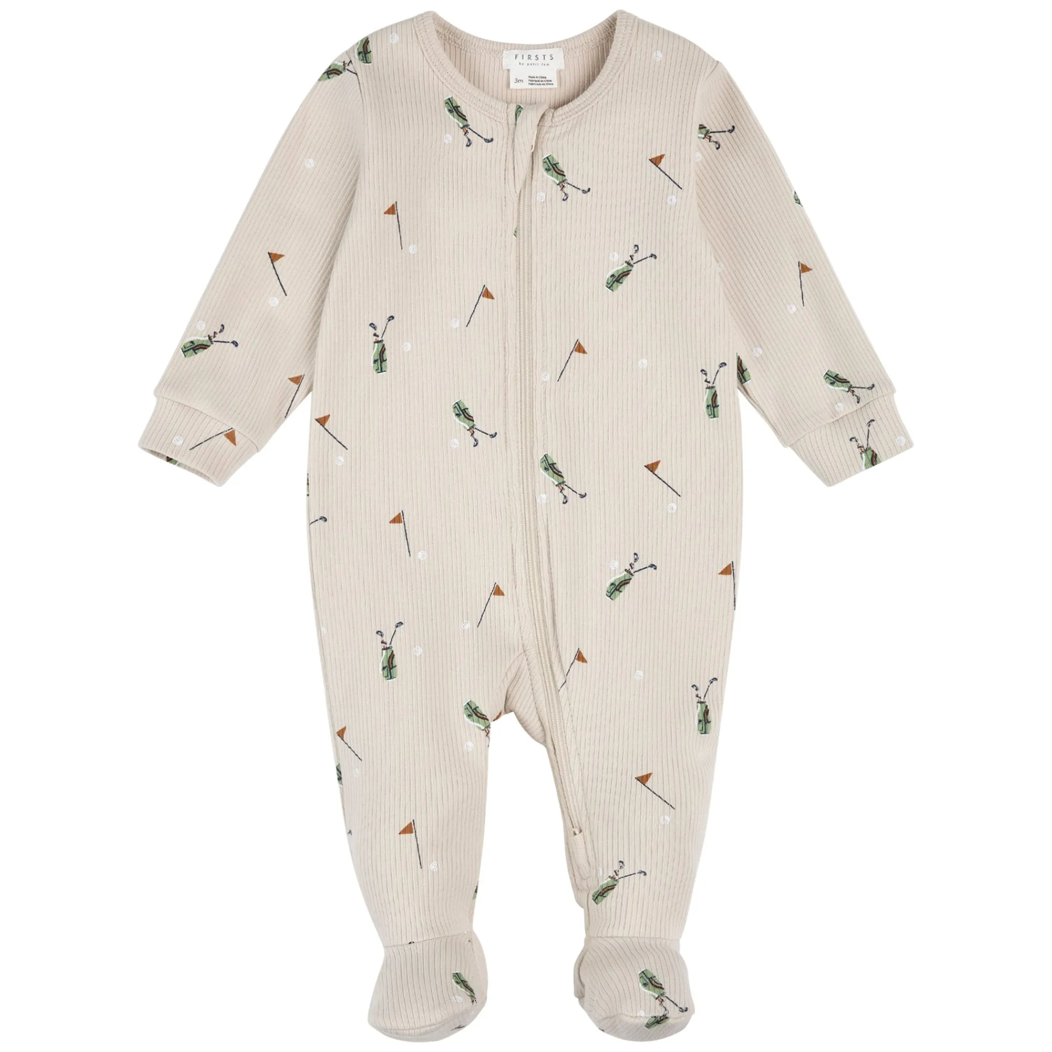 BOY Firsts par Petit Lem Golf Ribbed Pajamas 0-12m