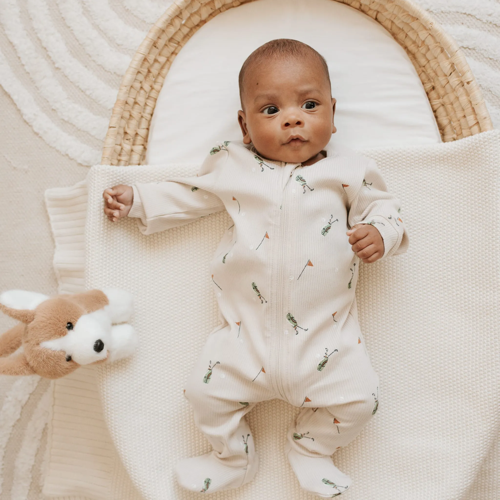 BOY Firsts par Petit Lem Golf Ribbed Pajamas 0-12m