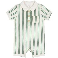 BOY Firsts par Petit Lem Golf Striped Romper 3-24m