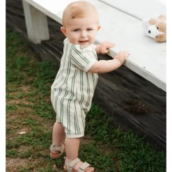 BOY Firsts par Petit Lem Golf Striped Romper 3-24m