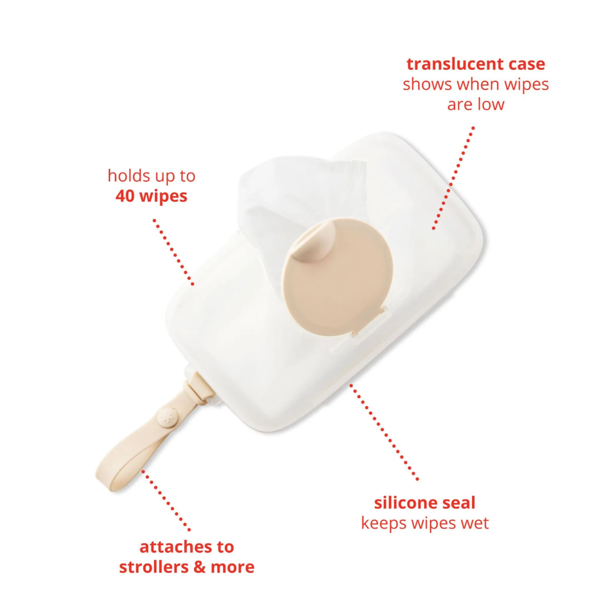 Kids Skip Hop Towels & Wipes|Towels & Wipes>Grab & Go Snug Seal Wipes Case - Oat