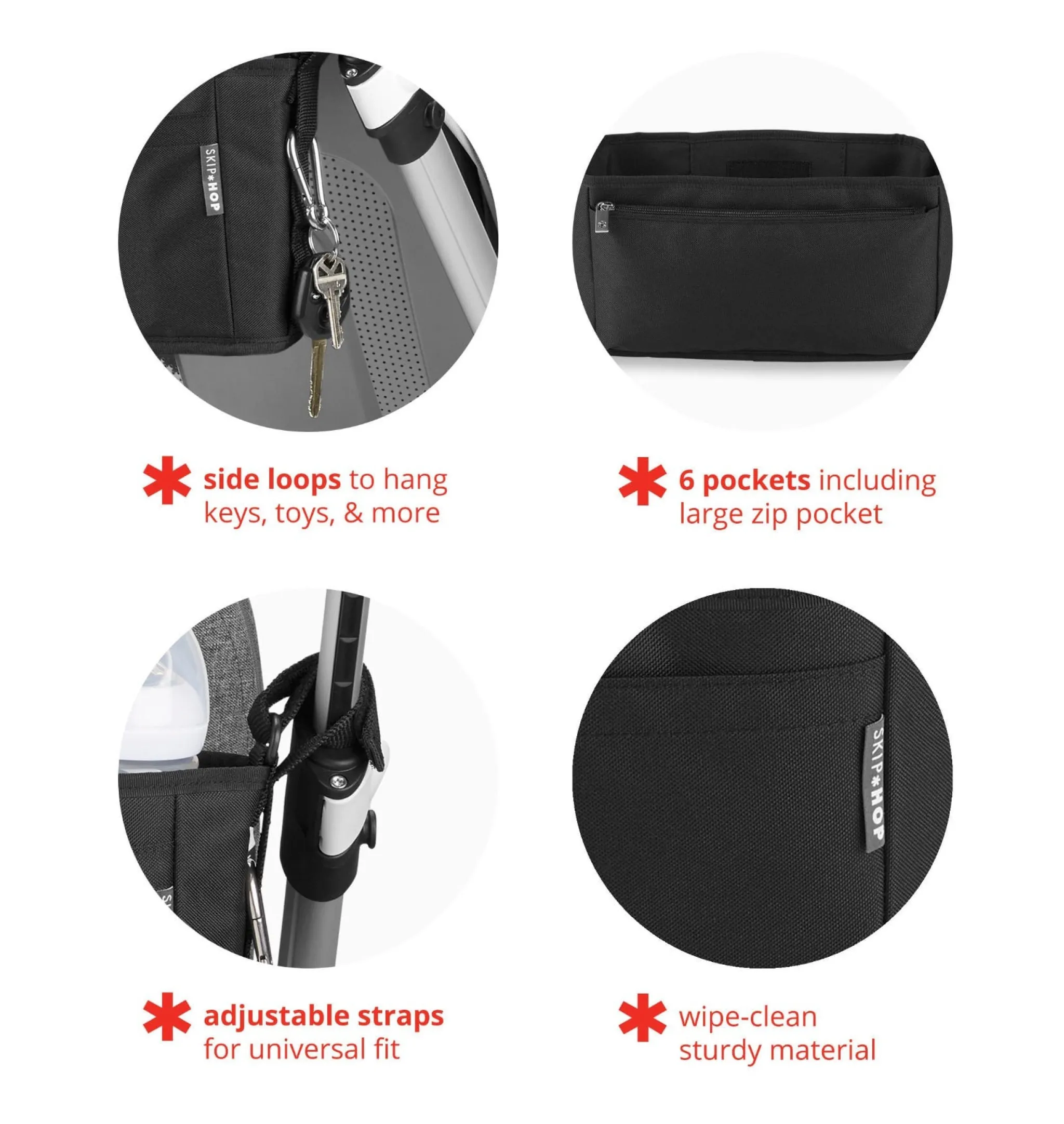 Skip Hop Grab & Go Ultra Stroller Organizer - Black