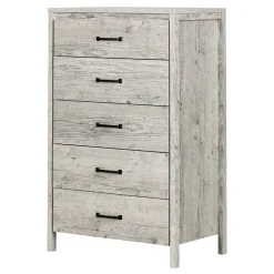 South Shore Storage Furniture>Gravity 5-Drawer Chest - Seaside Pine