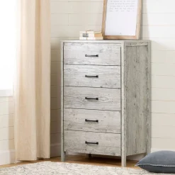 South Shore Storage Furniture>Gravity 5-Drawer Chest - Seaside Pine