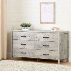 South Shore Storage Furniture>Gravity 6-Drawer Double Dresser - Seaside Pine