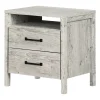 South Shore Nightstands>Gravity 2-Drawer Nightstand - Seaside Pine