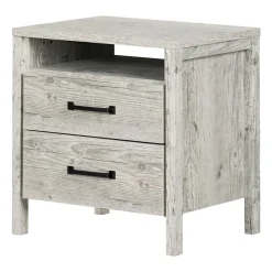 South Shore Nightstands>Gravity 2-Drawer Nightstand - Seaside Pine