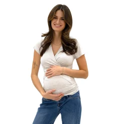 Bella Maternite Grey Nursing T-shirt