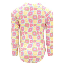 Kids Look Swimsuits>Groovy Flowers Long Sleeves Swimsuit 2-14y