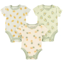 BOY Bebe Confort Bodysuits>Guacamole 3pk Bodysuits 0-30m