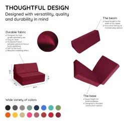 Go Coconut Half Modular Sofa - Cranberry Rain