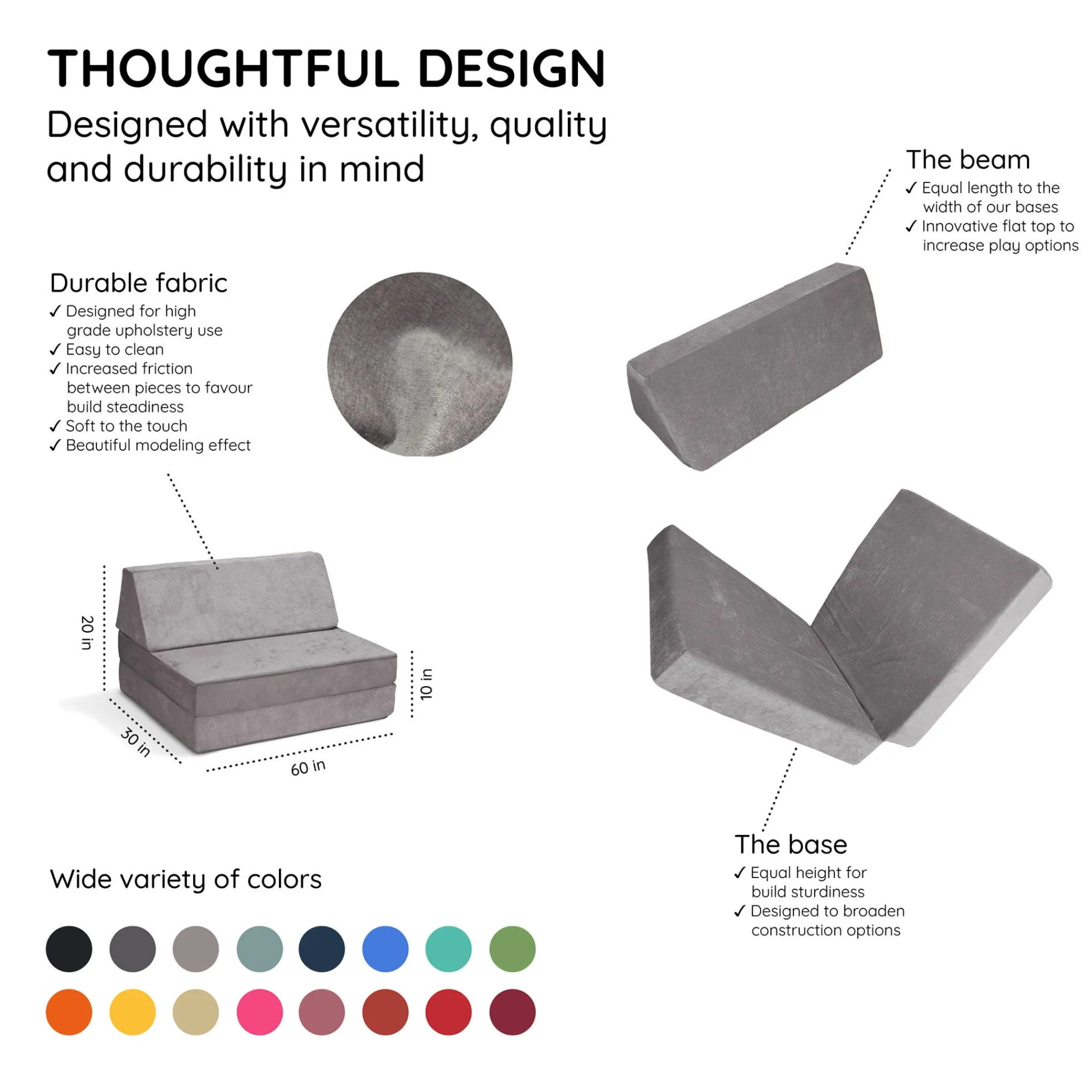 Go Coconut Kid'S Tables & Chairs>Half Modular Sofa - Pitaya Punch