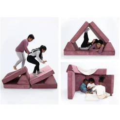 Go Coconut Kid'S Tables & Chairs>Half Modular Sofa - Rose Blush