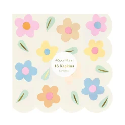 Meri Meri Party Supplies>Happy Flowers Large Napkins (16)
