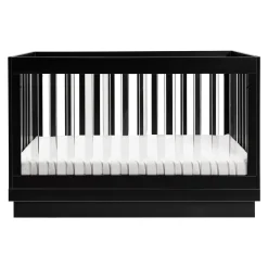 Babyletto Cribs & Mattresses|Cribs & Mattresses>Harlow 3-in-1 Convertible Crib with Toddler Bed Conversion Kit - Black / Acrylic