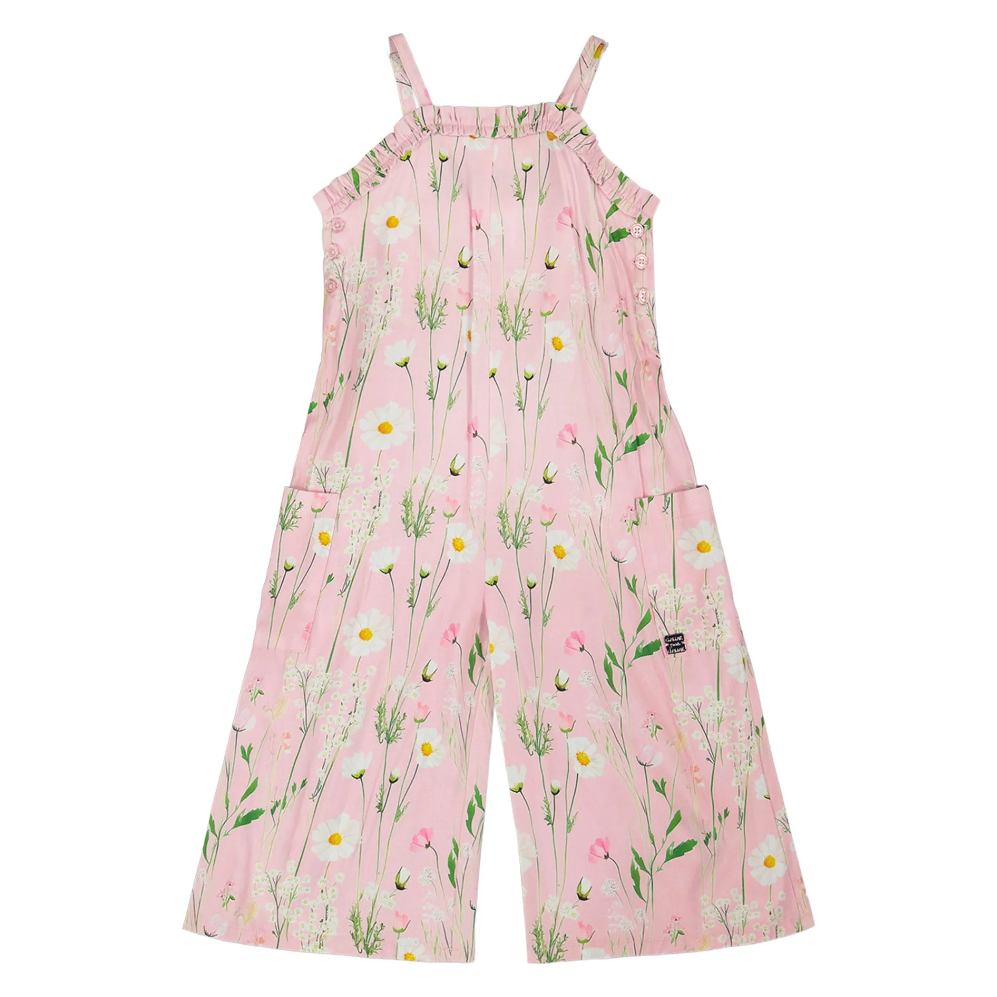Kids Deux par Deux Hat Flowers Jumpsuit 7-10