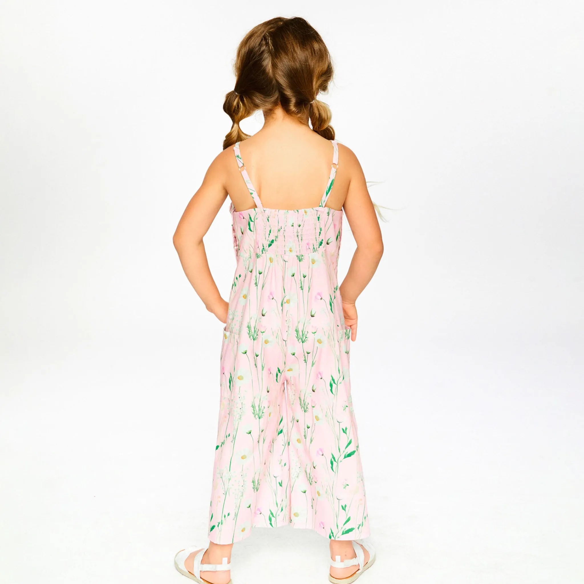 Kids Deux par Deux Hat Flowers Jumpsuit 7-10