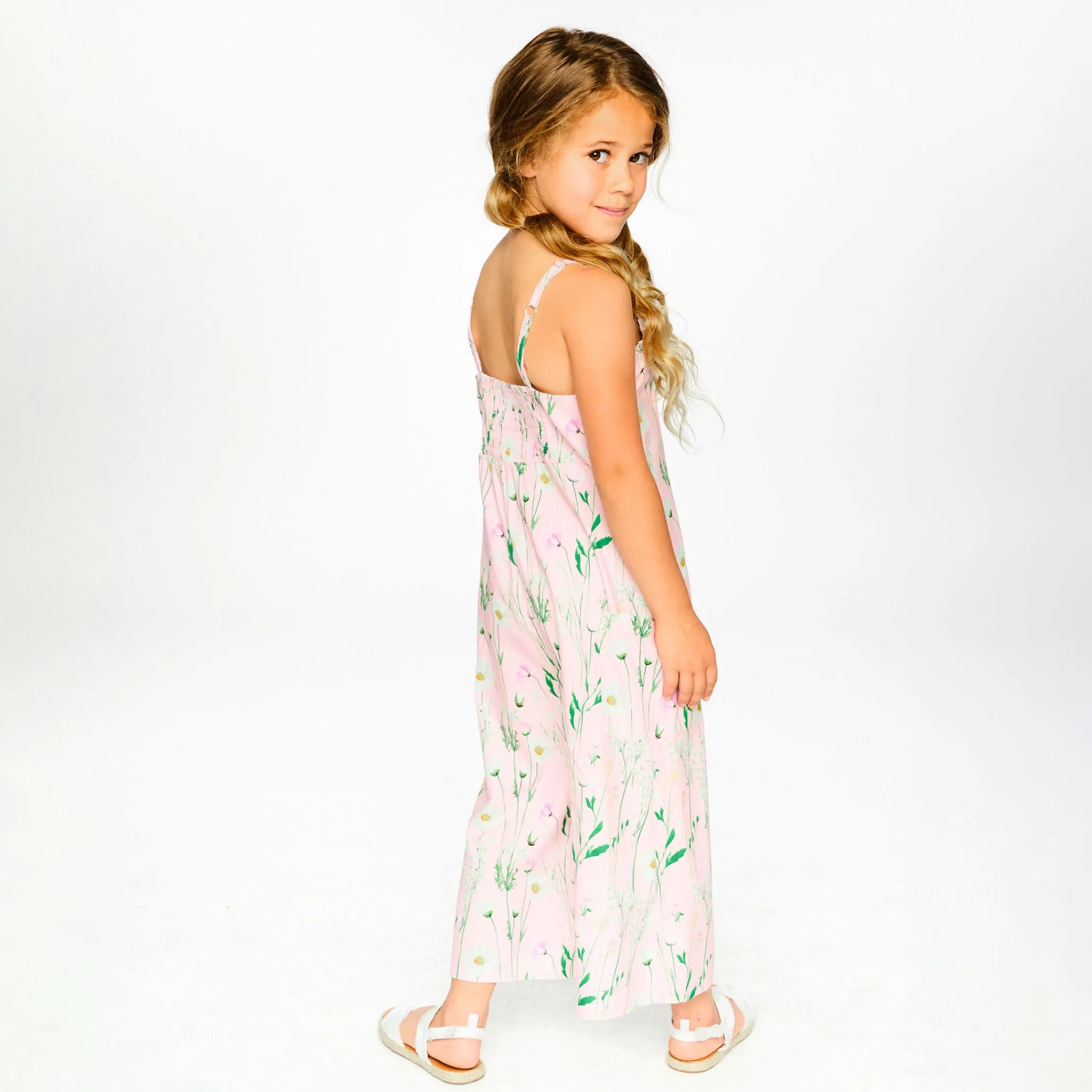 Kids Deux par Deux Hat Flowers Jumpsuit 7-10