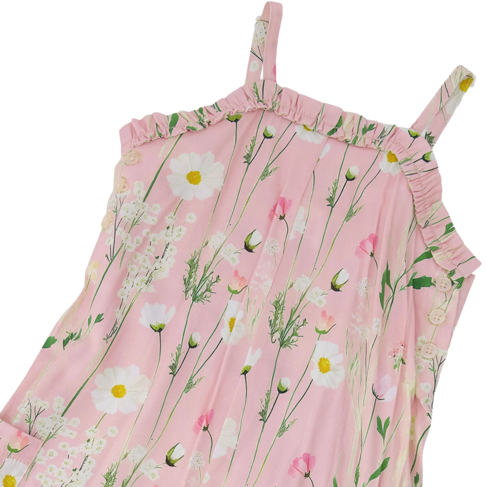 Kids Deux par Deux Hat Flowers Jumpsuit 7-10