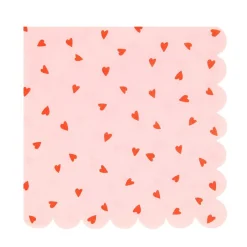 Meri Meri Party Supplies>Heart Pattern Large Napkins (16)