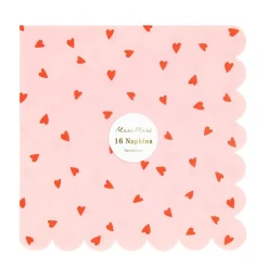 Meri Meri Party Supplies>Heart Pattern Large Napkins (16)