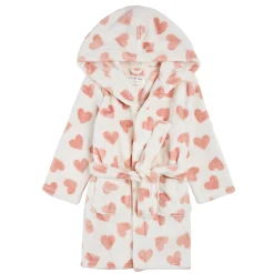 Kids Petit Lem Hearts Bathrobe 2-14