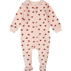 Petit Lem Hearts Waffle Pajamas 0-24m