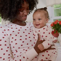 Petit Lem Hearts Waffle Pajamas 0-24m