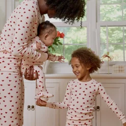 Kids Petit Lem Hearts Waffle Pajamas 2-6x